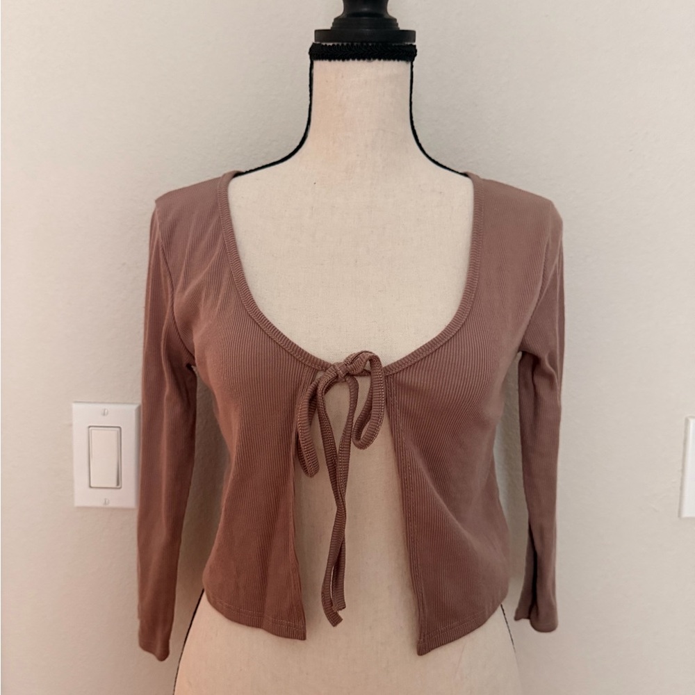 Forever 21 Mauve Tie-Front Blouse